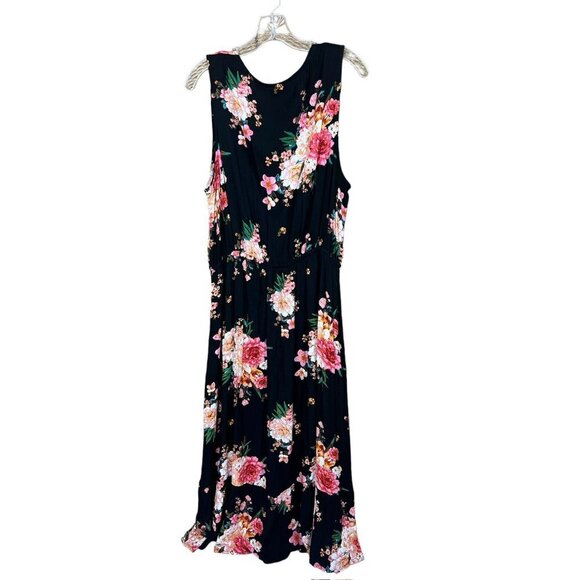 Knox Rose Women's Black Floral Sleeveless Dress - Picture 2 of 7